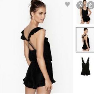 Velvet short romper worn once